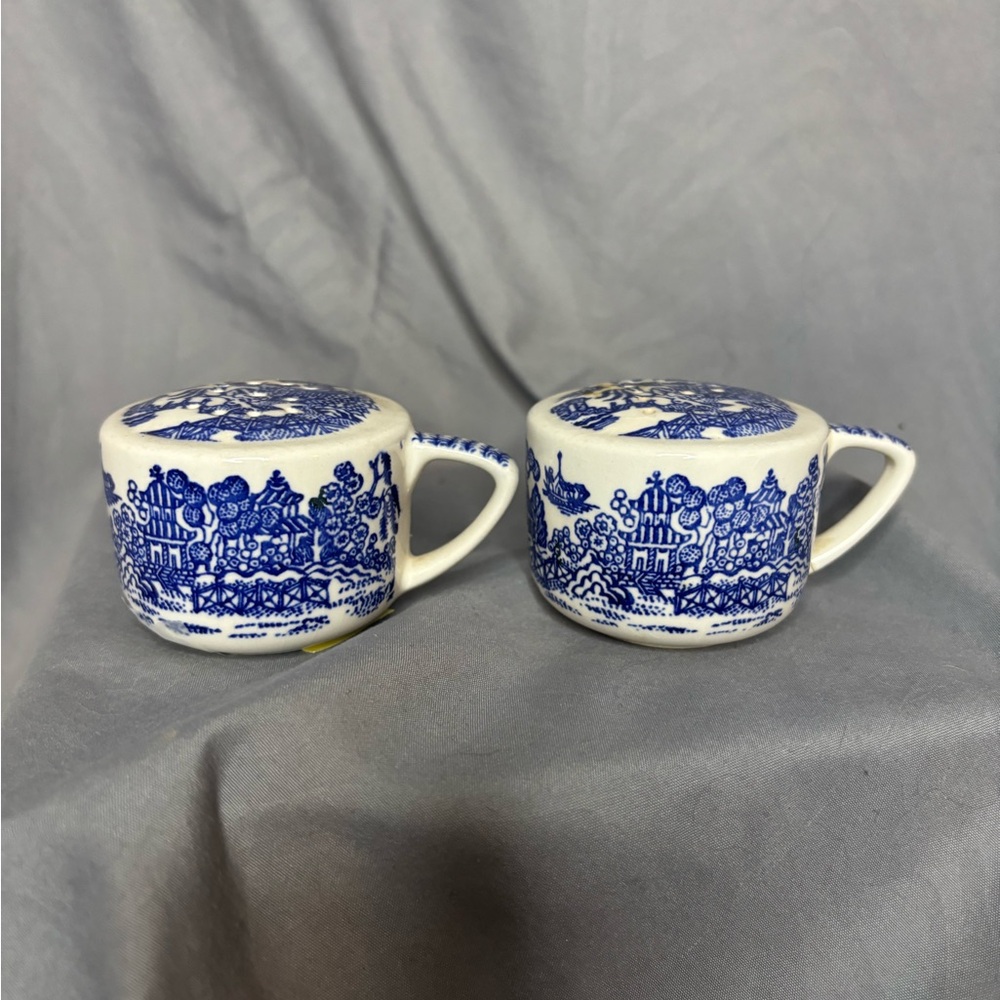Vintage Blue Willow Blue and White Salt & Pepper Shakers